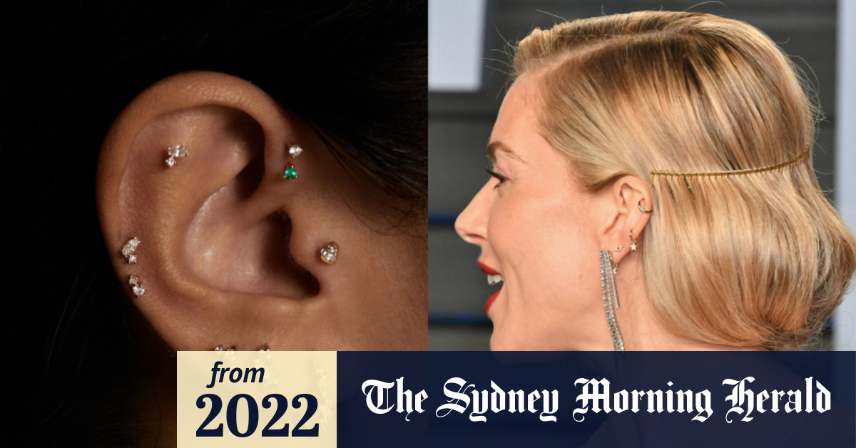 Women's multiple sale ear piercings